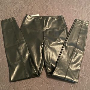 Women’s faux leather runway leggings